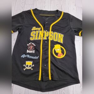 Bart Simpson The Simpsons Baseball Jersey #89 Eat My Shorts Boys 8/10